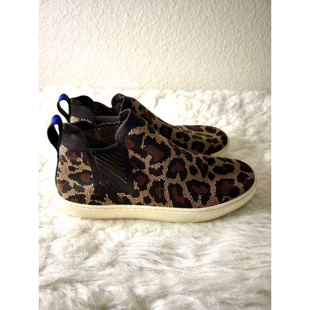 Rothy’s Womens Chelsea Ankle Boots Wildcat Leopard Print Slip On Size 8.5 - Picture 3 of 7